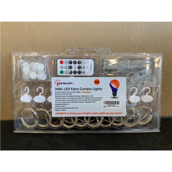 300 LED Fairy Curtain Lights W/Remote