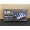 Image 1 : 3 in 1 Magnetic & Folding Chess / Checkers / Dominoes Set