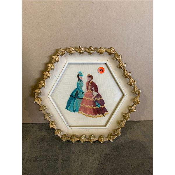 Vintage Needlepoint Picture - 1953 Victoria