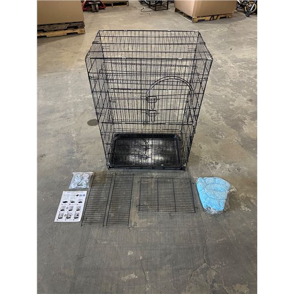 Large Folding 4-Tier Metal Cage on Wheels