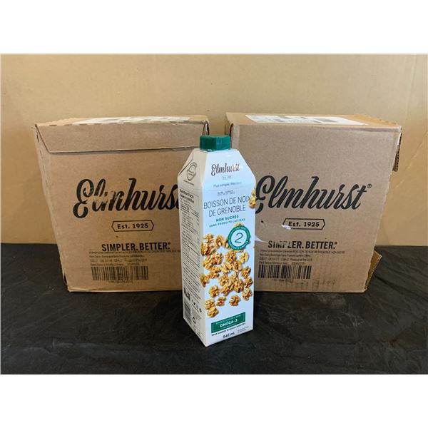 Lot of 2 Boxes of 6 (12 Total) Elmhurst Unsweetened Walnut Non Dairy Beverages