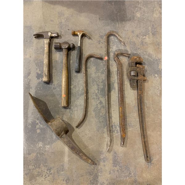 Lot of hammers - pry bars etc