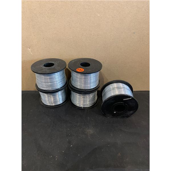 Lot of 5 Spools Of Thin Steel Wire