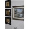 Image 1 : Small Framed European Wall Art 3, Kinkaid Style Nature Bridge Scene