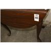 Image 2 : Mahogany Queen Anne Drop Leaf Small Table w/Lamp and Bowl/Other