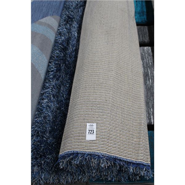 Blue Shag Area Rug - Approx. 6  X  8