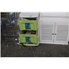 Image 1 : 3 Drawer Bin Cabinet, White Wall Cabinet w/Hanger, Plexi Glass Displays