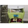 Image 2 : 3 Drawer Bin Cabinet, White Wall Cabinet w/Hanger, Plexi Glass Displays