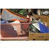 Image 2 : Asst. Totes w/Artic Cooler, Ceiling Fan, Vacuum Hose, Home Goods