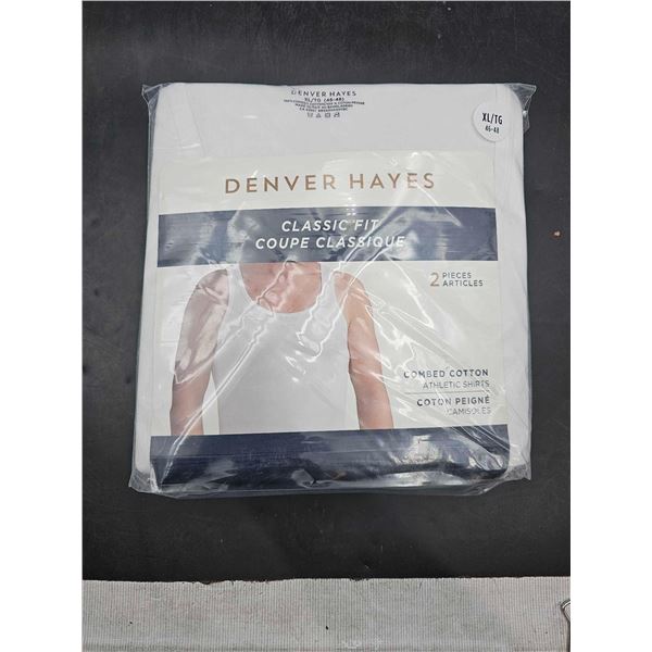 Denver Hayes Classic Fit 2pcs Combed Cotton Athletic Shirts (XL)
