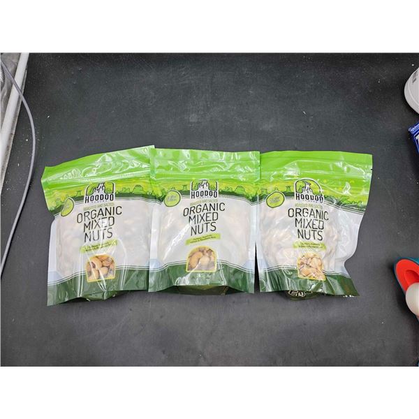 Hoodoo Snacks Roasted & Salted Organic Mixed Nuts (3 x 365g) Cashews, Hazelnuts, Walnuts & Macadamia