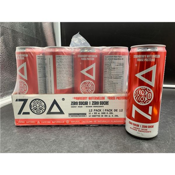 Zoa Strawberry Watermelon Zero Sugar Energy Drink (12 x 355ml)