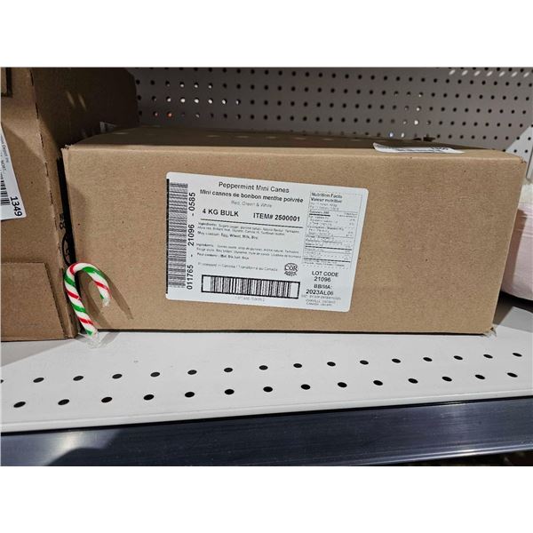 Peppermint Mini Individually Wrapped Candy Canes Case lot 4KG