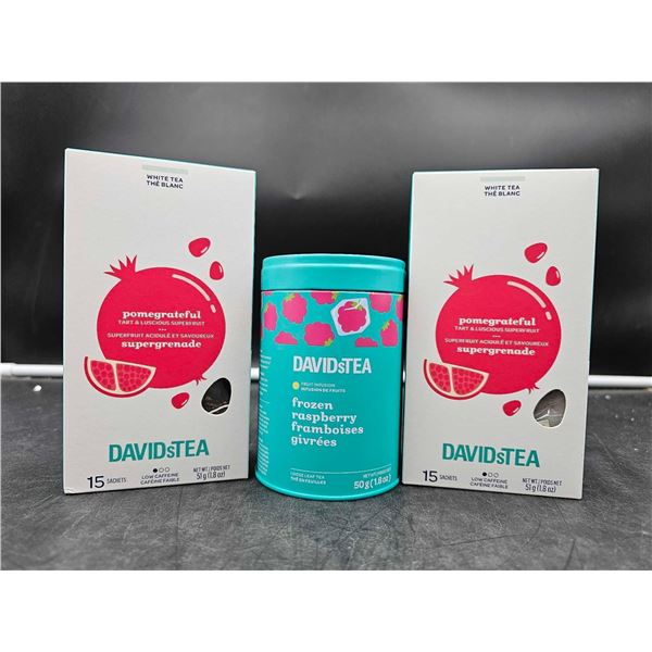 David's Tea Frozen Raspberry 50g and Pomegrateful Tea Bags (2 x 15)