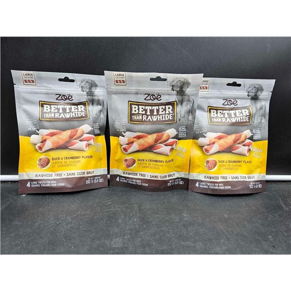 Zoe Better Than Rawhide Large Twists for Dogs-Duck & Cranberry (3 x 152g)