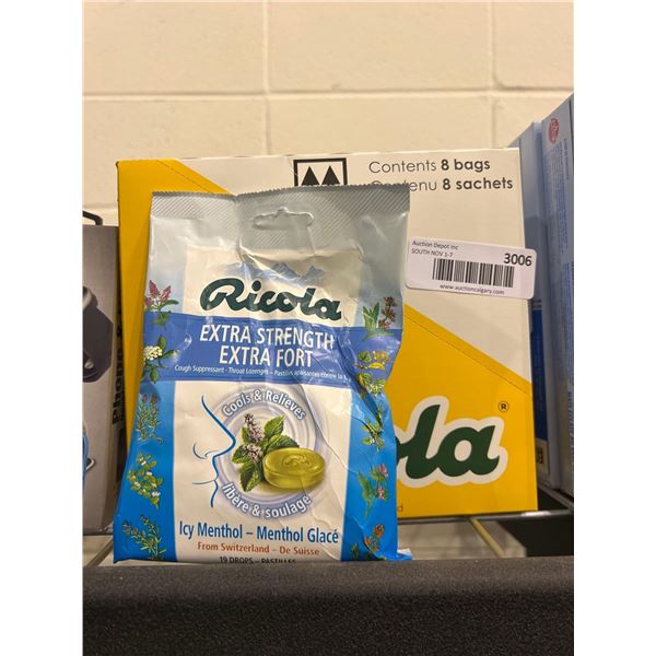 Ricola extra strength icy menthol throat lozenges, pack of 8 bags