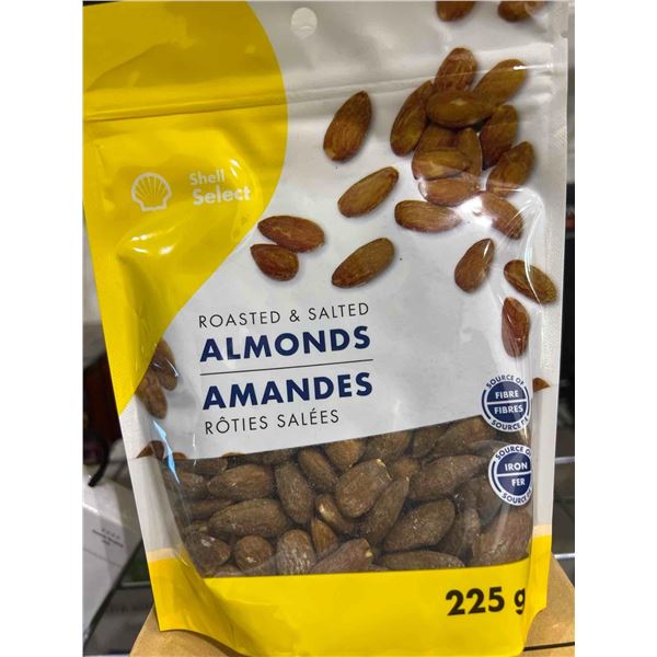 Shell select roasted & salted almonds 6x225g