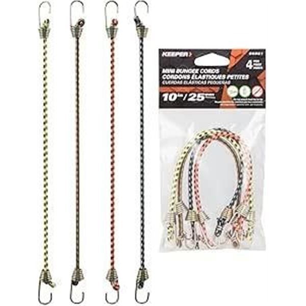 Keeper Mini Bungee Cords 4 Pack 10" Lot of 3