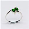 Image 1 : Silver Crome Tourmaline(0.75ct) Rhodium Plated Ring (~Size 9)(Ring is resizable for $40) (~weight 2.