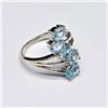 Image 3 : Silver Blue Topaz(2.45ct) Rhodium Plated Ring (~Size 7)(Ring is resizable for $40) (~weight 3.66g)
