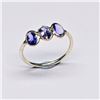 Image 1 : Silver Tanzanite(1.2ct) Rhodium Plated Ring (~Size 6)(Ring is resizable for $40) (~weight 0.99g)