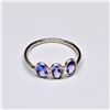 Image 2 : Silver Tanzanite(1.2ct) Rhodium Plated Ring (~Size 6)(Ring is resizable for $40) (~weight 0.99g)
