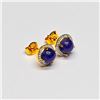 Image 2 : Silver Tanzanite(1.8ct) Rhodium Plated Earrings (~weight 3.59g)