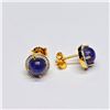Image 3 : Silver Tanzanite(1.8ct) Rhodium Plated Earrings (~weight 3.59g)