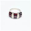 Image 2 : Silver Garnet (2.9ct) Rhodium Plated Ring (~Size 7)(Ring is resizable for $40) (~weight 3.76g)