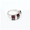 Image 3 : Silver Garnet (2.9ct) Rhodium Plated Ring (~Size 7)(Ring is resizable for $40) (~weight 3.76g)