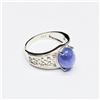 Image 3 : Silver Tanzanite(2.25ct) Rhodium Plated Ring (~Size 7)(Ring is resizable for $40) (~weight 4.42g)