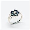 Image 1 : Silver Blue Sapphire (2.7ct) Rhodium Plated Ring (~Size 7)(Ring is resizable for $40) (~weight 3.05g
