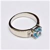 Image 3 : Silver Blue Topaz White Topaz(1.35ct) Rhodium Plated Ring (~Size 7)(Ring is resizable for $40) (~wei