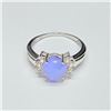 Image 2 : Silver Tanzanite Cz(2.45ct) Rose Gold Plated Ring (~Size 7)(Ring is resizable for $40) (~weight 2.63