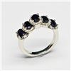 Image 1 : Silver Blue Sapphire(2.25ct) Rhodium Plated Ring (~Size 7)(Ring is resizable for $40) (~weight 5.55g
