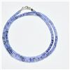 Image 2 : Silver Tanzanite(32.5ct) Beaded Necklace Necklace (~length 16inches) (~weight 7.43g)