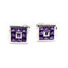 Image 1 : Silver Amethyst(2.4ct) Rhodium Plated Earrings (~weight 7.99g)