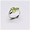 Image 1 : Silver Peridot(1.2ct) Rhodium Plated Ring (~Size 7)(Ring is resizable for $40) (~weight 3.32g)