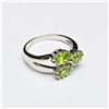 Image 3 : Silver Peridot(1.2ct) Rhodium Plated Ring (~Size 7)(Ring is resizable for $40) (~weight 3.32g)