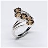 Image 1 : Silver Smokey Quartz(0.55ct) Rhodium Plated Ring (~Size 8)(Ring is resizable for $40) (~weight 3.8g)