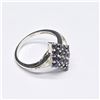 Image 3 : Silver Blue Sapphire(0.9ct) Rhodium Plated Ring (~Size 7)(Ring is resizable for $40) (~weight 3.17g)