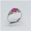 Image 1 : Silver Ruby White Topaz(0.3ct) Rhodium Plated Ring (~Size 7)(Ring is resizable for $40) (~weight 1.7