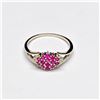Image 2 : Silver Ruby White Topaz(0.3ct) Rhodium Plated Ring (~Size 7)(Ring is resizable for $40) (~weight 1.7
