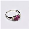 Image 3 : Silver Ruby White Topaz(0.3ct) Rhodium Plated Ring (~Size 7)(Ring is resizable for $40) (~weight 1.7