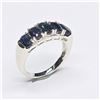 Image 1 : Silver Blue Sapphire(2.9ct) Rhodium Plated Ring (~Size 7)(Ring is resizable for $40) (~weight 3.92g)