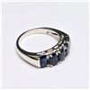 Image 3 : Silver Blue Sapphire(2.9ct) Rhodium Plated Ring (~Size 7)(Ring is resizable for $40) (~weight 3.92g)