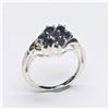 Image 1 : Silver Blue Sapphire(1.35ct) Rhodium Plated Ring (~Size 7)(Ring is resizable for $40) (~weight 2.81g