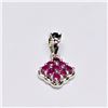 Image 1 : Silver Ruby(0.9ct) Rhodium Plated Pendant (~weight 2.21g)