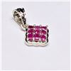 Image 2 : Silver Ruby(0.9ct) Rhodium Plated Pendant (~weight 2.21g)