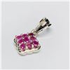 Image 3 : Silver Ruby(0.9ct) Rhodium Plated Pendant (~weight 2.21g)